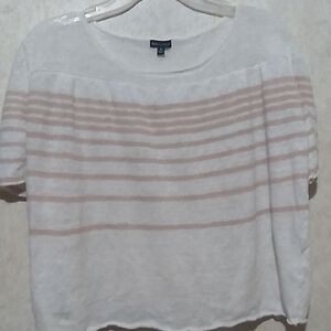 Rebecca Elliott crop top light pink and white stripes size small